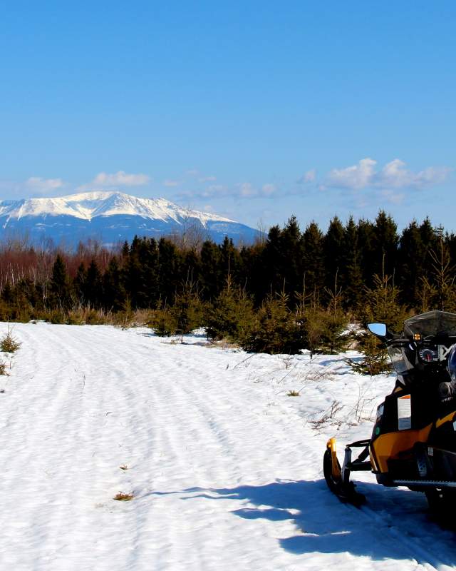 Snowmobiling & Kathadin Maine
